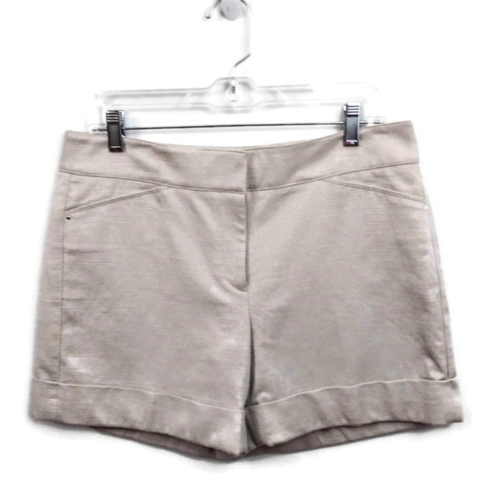 WHBM Beige Shorts shimmer weave texture size 8